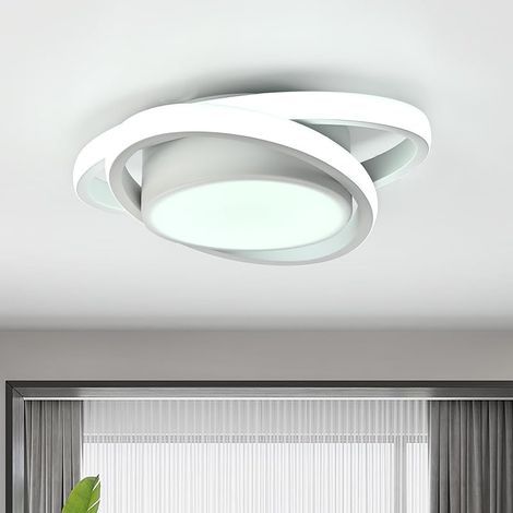 Plafonnier LED,Moderne Lampe de plafond 32W 3000lm,Ovale Luminaire Plafonnier,Lampe de Lustre pour Couloir Coucher Salle de Bains Cuisine Salon maison,porche extérieur,Blanc Froid 6000K, Longueur 27cm (1/5)