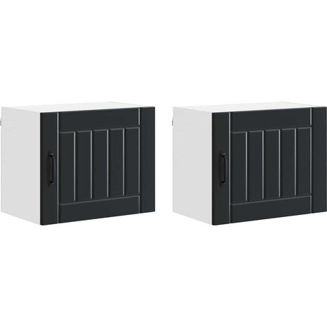 Maison Exclusive - Armario de Pared LUCCA 2 pcs Negro 50 x 31 x 4