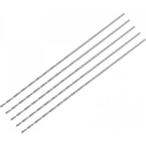 5 Pcs 0.8mm Mini Micro Forets Hélicoïdaux Haute Vitesse Acier Droit Tige Extra Long Perceuse Pointe 60mm pour Aluminium Alliage (1/5)
