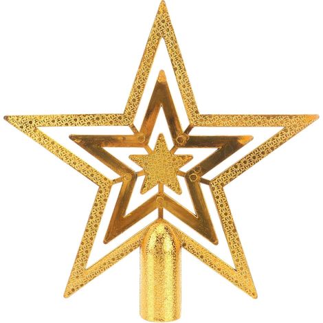 Étoile de Sapin de Noël en PVC Or 15 Cm Légère et Portable pour Décoration Festive de Noël Détails Artisanaux Soignés (1/5)