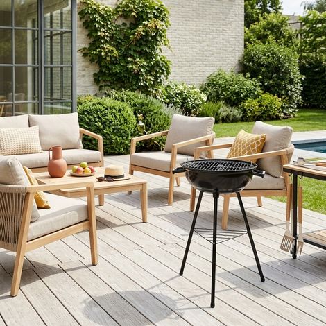 Barbecue boule charbon de bois. grill Ø39cm noir - Marcel (1/5)