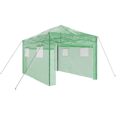 Serre avec cadre pop-up avec toit Vert 290 x 430 x 315 cm Fer
