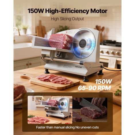 Trancheuse Électrique 150 W, Trancheuse à Jambon avec Lame Tranchante de 170 mm, pour Saucisson Pain Fromage Viande Charcuterie, Ép… (1/5)