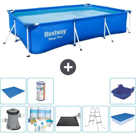 Bestway Bestway Steel Pro Rectangulaire - 300x201x66 cm - 9-pièces S21566 (1/5)
