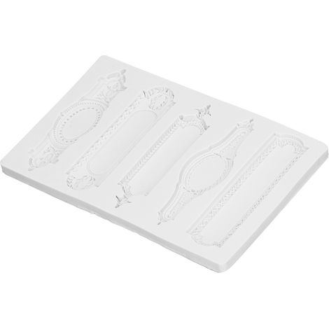 Moule en silicone liquide pour cadre miroir européen, reliefs sculptés, outil DIY de décoration de gâteau, chocolat et bordure (1/5)