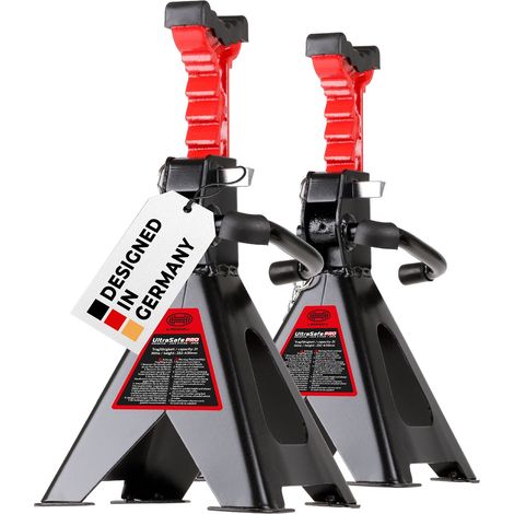 HEYNER® Unterstellbock 2er Set mit Gummiauflage Hubhöhe 282-430 mm TÜV/EAW-zertifiziert Traglast 2t Stützbock Stützfuß 10-Fach Höhenverstellbar