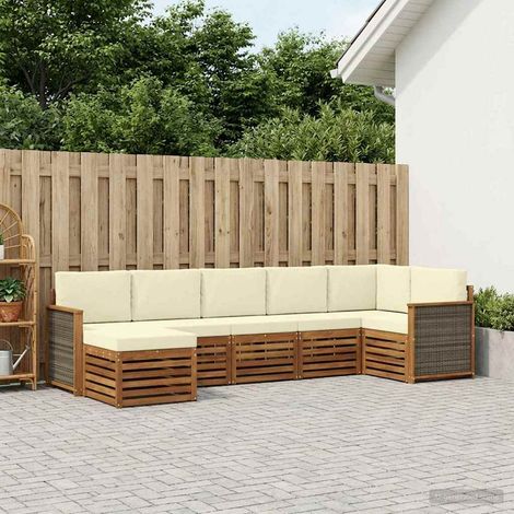 vidaXL Ecksofa Set mit Kissen 6 pcs Natur und Creme (1/5)