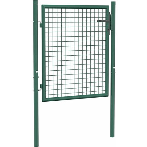 Portail de jardin,Portail de clôture,Portillon de jardin acier 100x75 cm vert CFW80121