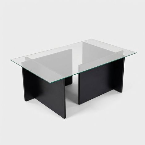 Couchtisch aus gehärtetem Glas 105x65 cm Vetrino - Schwarz