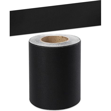 Bordure décorative autocollante amovible pour cuisine, salle de bain, carrelage, adhésif pour mur autocollant mat noir 10 cm X 500 cm (1/5)
