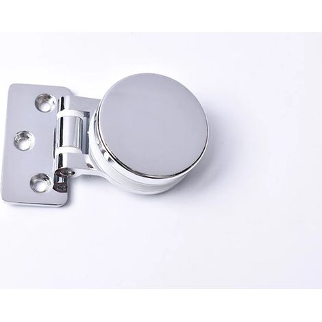 Charnière unilatérale (1 pièce) 1 panneau de douche Degrees Zinc, sans cadre, en verre, charnière à mortaise, cache décoratif rond chromé (1/5)