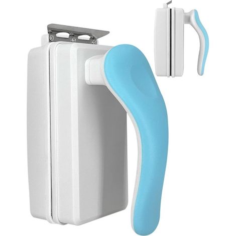 Pulitore magnetico - Spazzola per acquario - Pulizia del vetro dell'acquario - Pulizia su entrambi i lati - Acquari fino a 80 cm - Blu (1/5)