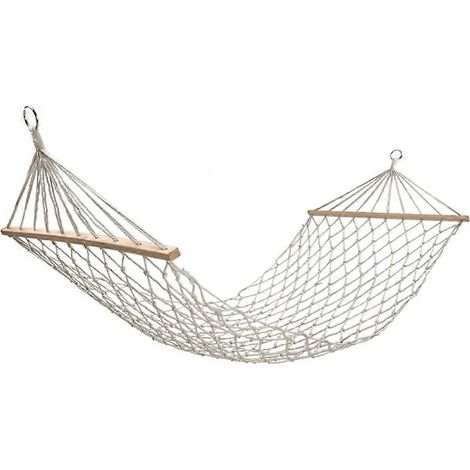 Filiyano-Hamac en bois renforcé, balançoire d'extérieur et d'intérieur en coton et lin, hamac simple ou double (1/5)