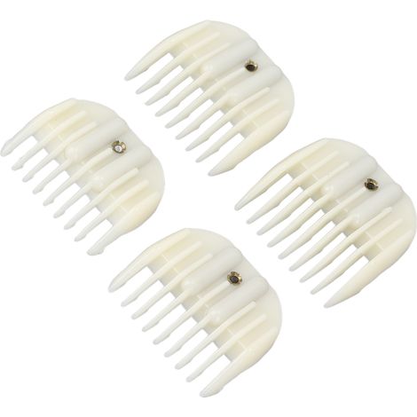 Lot de 4 sabots de guidage pour tondeuse à cheveux professionnelle, compatibles avec toutes les tondeuses universelles (blanc). (1/5)
