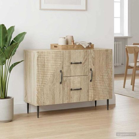 Aparador Roble Sonoma 89 x 34,5 x 60 cm Madera de Ingeniería (1/4)