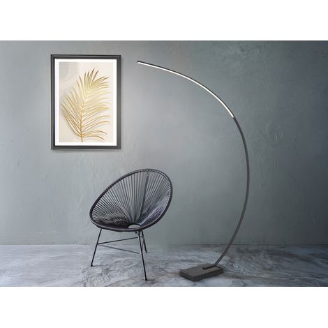 [NEUWERTIG] B-Ware Trio Lighting Led Bogen Stehleuchte Stehlampe Lampe Leuchte Bangkok Schwarz Matt (1/5)
