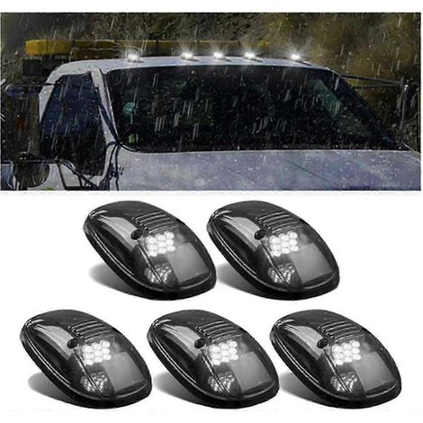 Feux de cabine solaires pour camion, 5 feux de cabine LED, feux de gabarit LED pour toit de cabine, feux de gabarit sans fil pour toit de cabine (1/5)