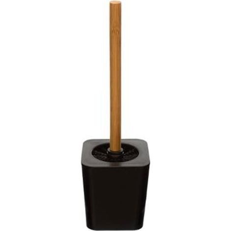 Five Simply Smart – Brosse WC en bambou noir 38 cm – Design moderne – Polystyrène durable – Entretien facile – Pour salle de bain élégante