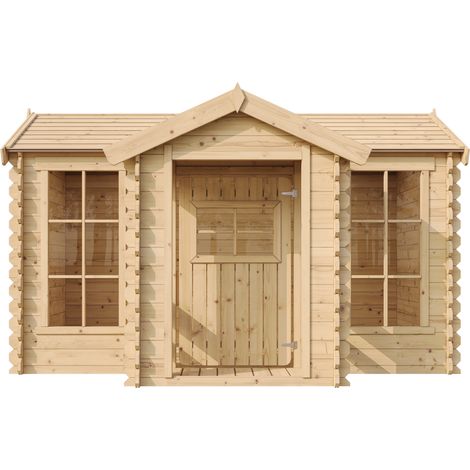 Wooden Playhouse for Kids Outdoor, 19 mm planks - Fun Wendy House Outdoor Play - Garden Play House for Kids H151 x 241 x 187 cm / 2.63 m2 - TIMBELA M520 (1/5)