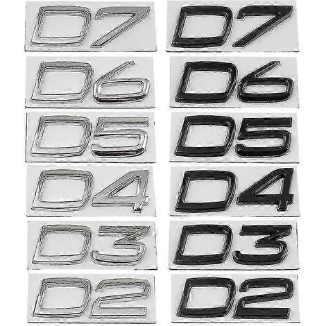 Logo/emblème métallique pour coffre Volvo S40, S60, V40, V50, XC40, XC60, V70, V60, S90, C30, XC90, S80 (lettres D2 à D7) (1/4)