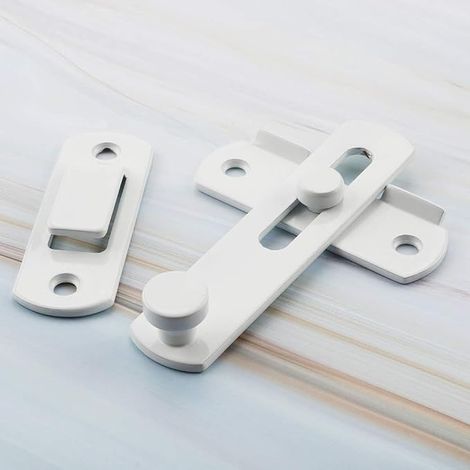 Sliding Door Lock for Interior Doors, White (1/3)