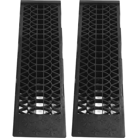 2 rampes de voiture surbaissées en plastique pour vidange et entretien, capacité 2 000 kg, noires (1/5)