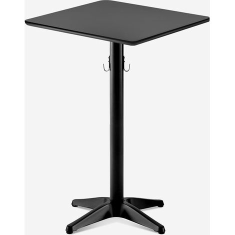 Stehtisch 70x70x105cm schwarz für Bar-Bistro mit Taschenhaken Jotor+