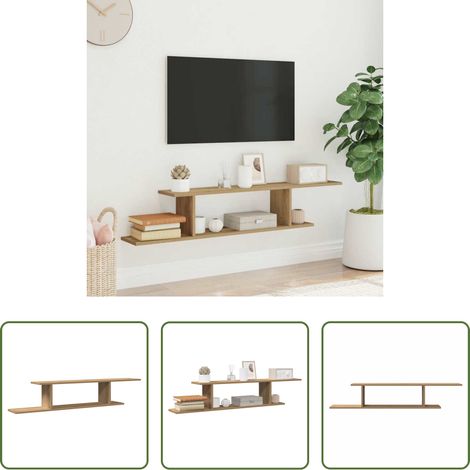 Holzregal - TV-Wandregal Artisan-Eiche 125x18x23 cm Holzwerkstoff (1/5)