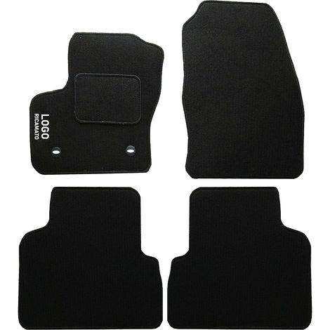 LUPEX SHOP - Tappetini auto compatibili per C-Max seconda serie con 2 clip di fissaggio, in moquette nera, anteriori e posteriori (1/3)