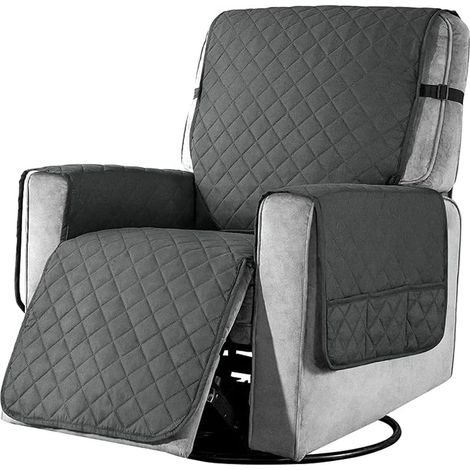 Relaxsesselbezug, gepolstert, schützend, für verstellbaren Sessel, weich, rutschfest, für Haustiere, für Stuhl oder Sofa, dekorativ, dunkelgrau, Größe S (1/5)