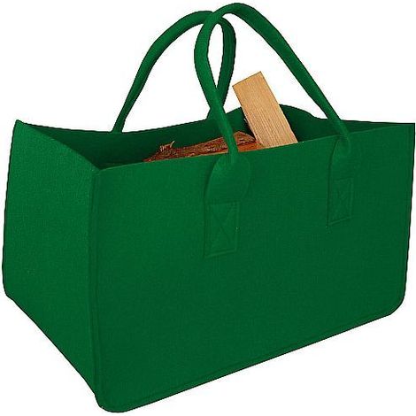 Sac à bois en feutre vert