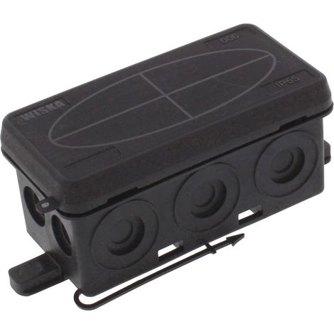 Wiska 10109578 Abzweigkasten (L x B x H) 86 x 44 x 41 mm Schwarz (RAL 9005) IP55 1 St.
