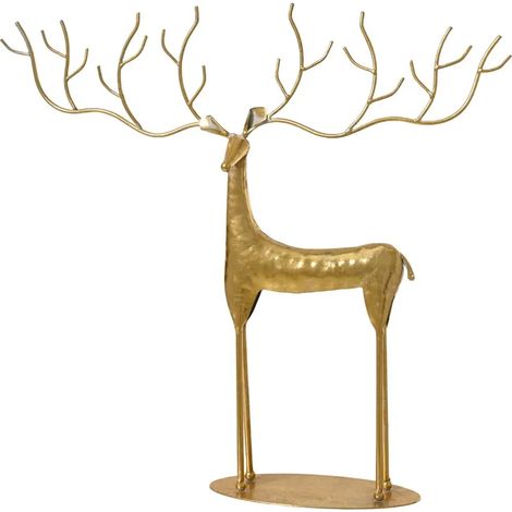 Cervo natalizio in ferro oro antico 49 × 10 × H44,5 cm (1/2)