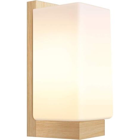 Applique Murale Lampe Murale Scandinave en Bois Style Simple pour Chevet Salon Escalier Couloir E27 (Ampoule NON Inclut) (1/5)