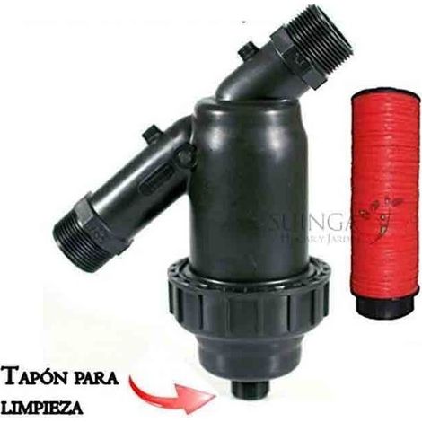 Filtre à anneaux pour arrosage 1'' pour Tuyau de 32 mm. Utilisé dans les installations d'irrigation. Filetage mâle 1''