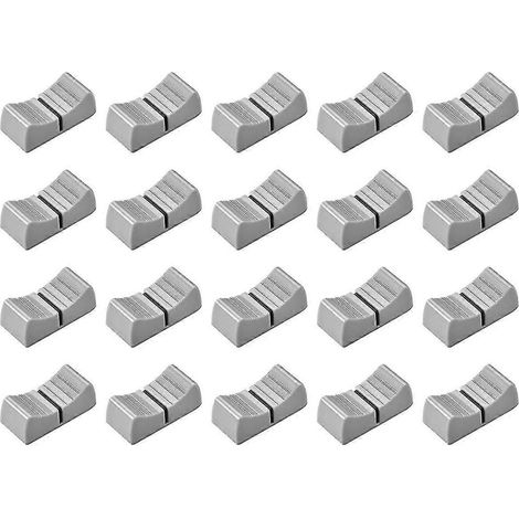20 boutons de fader de console de mixage (24 mm x 11 mm x 10 mm) pour remplacer les potentiomètres boutons gris, noirs… (1/4)