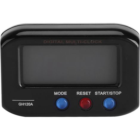 Réveil Numérique LCD Réveil Digital Portable avec Rétroéclairage et Snooze, Support de Bureau et Pince, ABS Compact Noir (1/3)