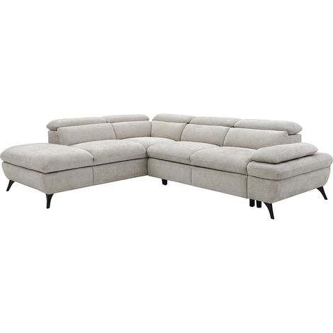 Divano letto in Tessuto testurizzato Beige - Angolo a sinistra - SURDELI (1/5)