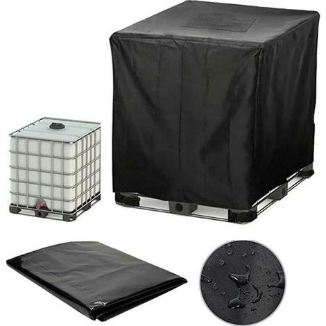 Housse pour tonneau de pluie (120x100x116 cm), pour les citernes pluviales extérieures, housse anti-UV, housse anti-poussière, housse pour citernes pluviales (1/4)