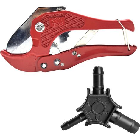 Multilayer Pipe Cutter and Deburrer Tool Set, Pipe Cutter Pliers for Pipe Cutter in 1-5/8 Inch 42 mm, Calibrator Deburring for Pipe Diameter 16-20-25 mm with Ergonomic Handle (Black) (1/5)
