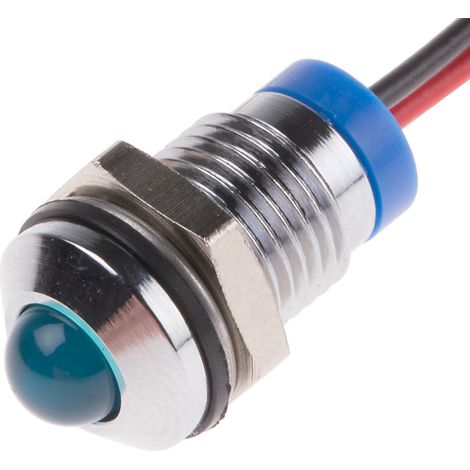 Voyant LED lumineux Bleu RS PRO, dia. 8mm, 2V c.c., IP67 ( Prix pour 1 )