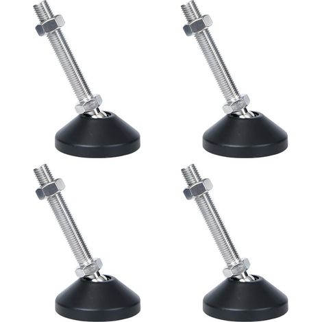 (D60xM16x100) 4Pcs M16 Pieds de nivellement, Pieds filetés réglables, Pieds pivotants antidérapants pour Meubles, Pieds de nivellement pour Machines Robustes pour établi