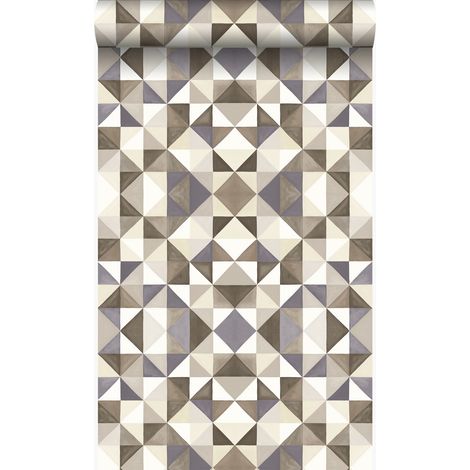 papier peint cubique marron et beige - Origin Wallcoverings (1/5)