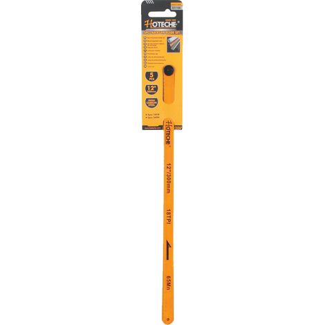HOTECHE hojas sierra metal surtidas , Hojas de sierra para metal Hoteche Set de 5 piezas Fabricadas en acero carbono Tamaño de la hoja: 300 mm Incluye: 3 hojas 18DP (1/2)