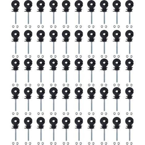 Clous d'isolation de clôture électronique filetés M6, 50 pièces, isolant électrique à visser pour l'élevage d'animaux (1/5)