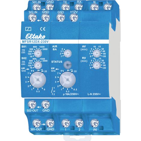 Eltako 22100530 MFSR12DX-230V Multifunktions-Strom-Relais  230 V/AC 1 St. Zeitbereich: 0.1 - 14400 s