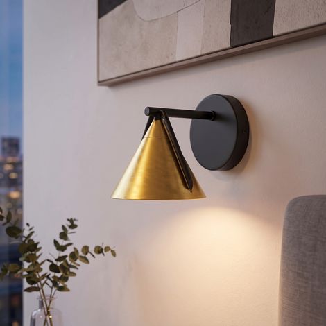 LED-Wandleuchte Emil 3W 3000K in Schwarz und Gold (1/5)