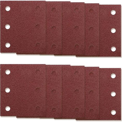 Lot de 80 feuilles de papier abrasif de rechange pour Makita BO4555 BO4554 BO4561 DBO484Z DBO480Z BO4565K BO4565J BO4565, 115 x 101 mm avec grain 40 60 80 100 120 180 240 32 0,6 trous. - Design