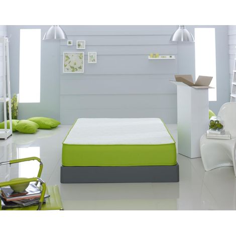 Starlight Beds - Green Hybrid Sublime Small Single Memory Fibre Mattress with Springs. 2ft6 Memory Foam Mattress (Small Single Mattress) (1/4)