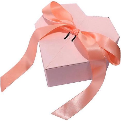 Coffret Cadeau en Forme de Cœur avec Nœud Ruban - Boîte de Présentation Saint-Valentin - Emballage Romantique pour Offrir des Cadeaux (1/4)